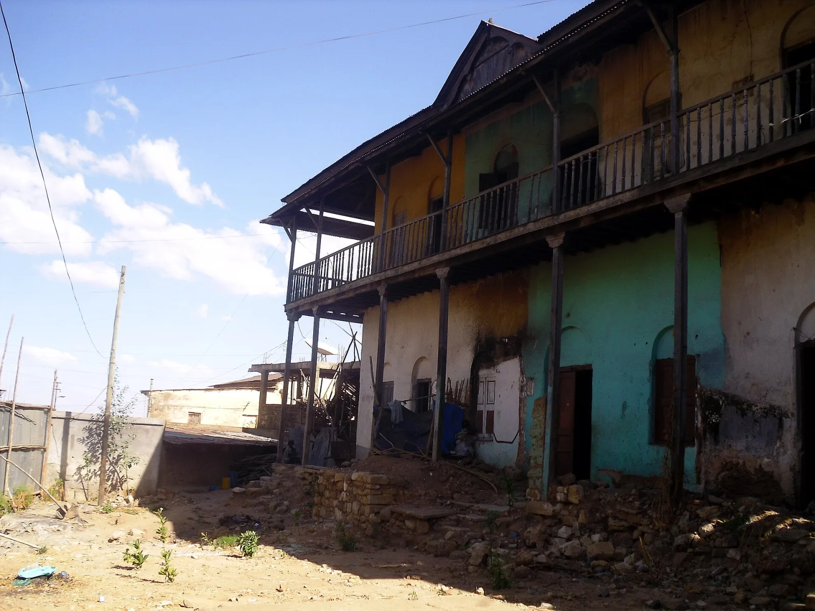 The historic wooden house of Ras Tafari in Harar with its upper balcony
